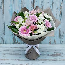 Букет цветов из:  Герберы, Альстромерии и Хризантемы в Песь