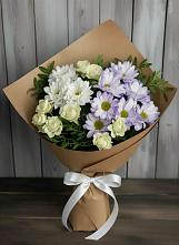 Букет цветов из:  Хризантемы и Розы #REPLACE_PRED# Песь