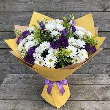 Букет цветов из:  Ирисы, Хризантемы и Ромашки в Песь