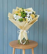 Букет цветов из:  Хризантемы и Розы #REPLACE_PRED# Песь